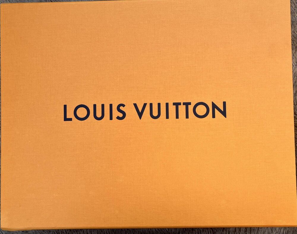 Louis Vuitton Orange Rigid Large Shoe Box Drawer Packaging Card Set Logo